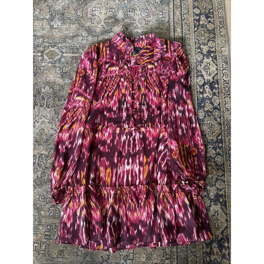 House of Harlow 1960 Dress Mini Long Sleeve Purple Abstract Printed Dress Size 8